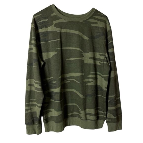 Cold Crush Green Camouflage Crew Neck Long Sleeve Sweatshirt Sz L - Picture 1 of 7